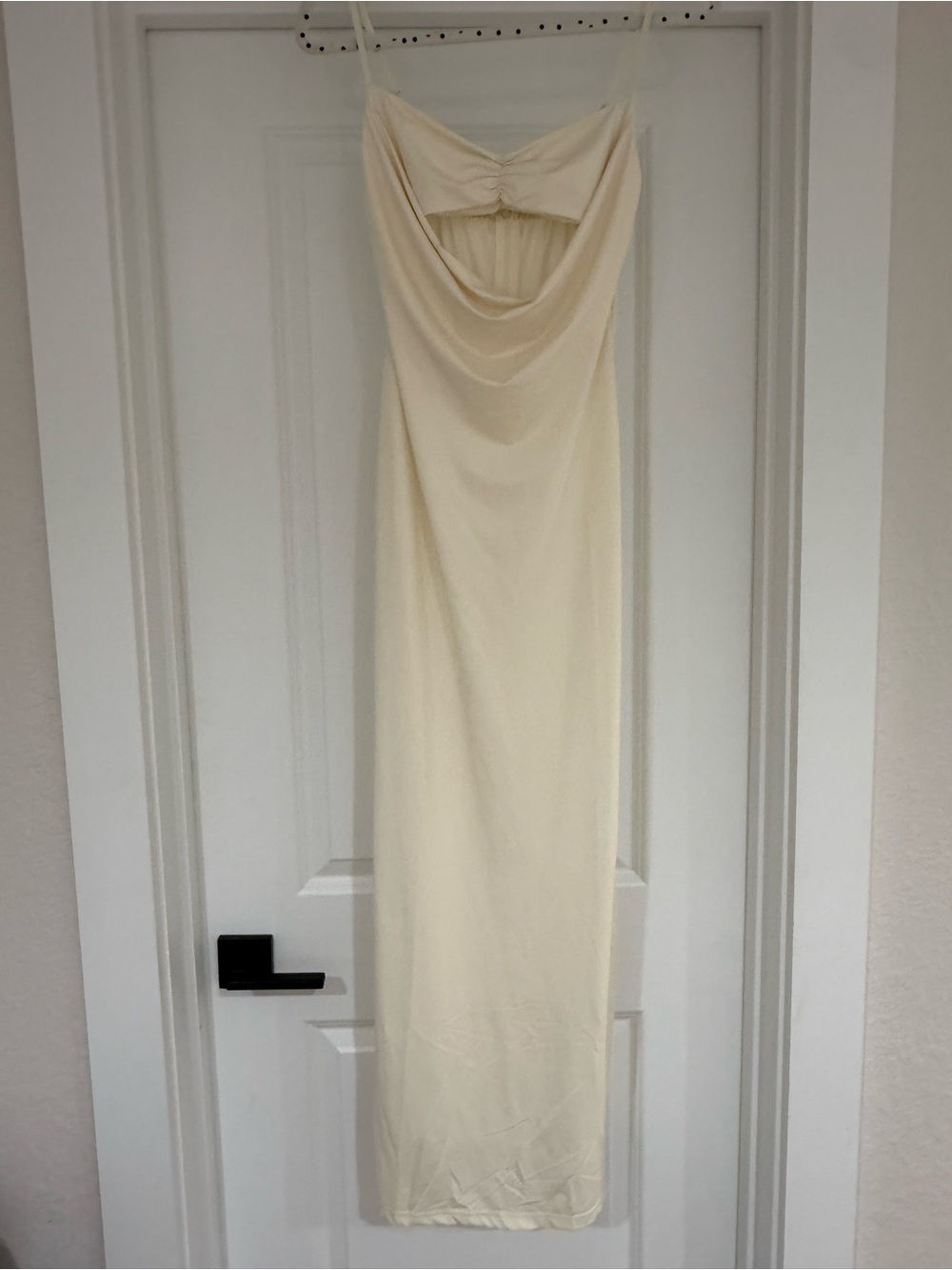 Elegant Cream Cowl Neck Slip Dress